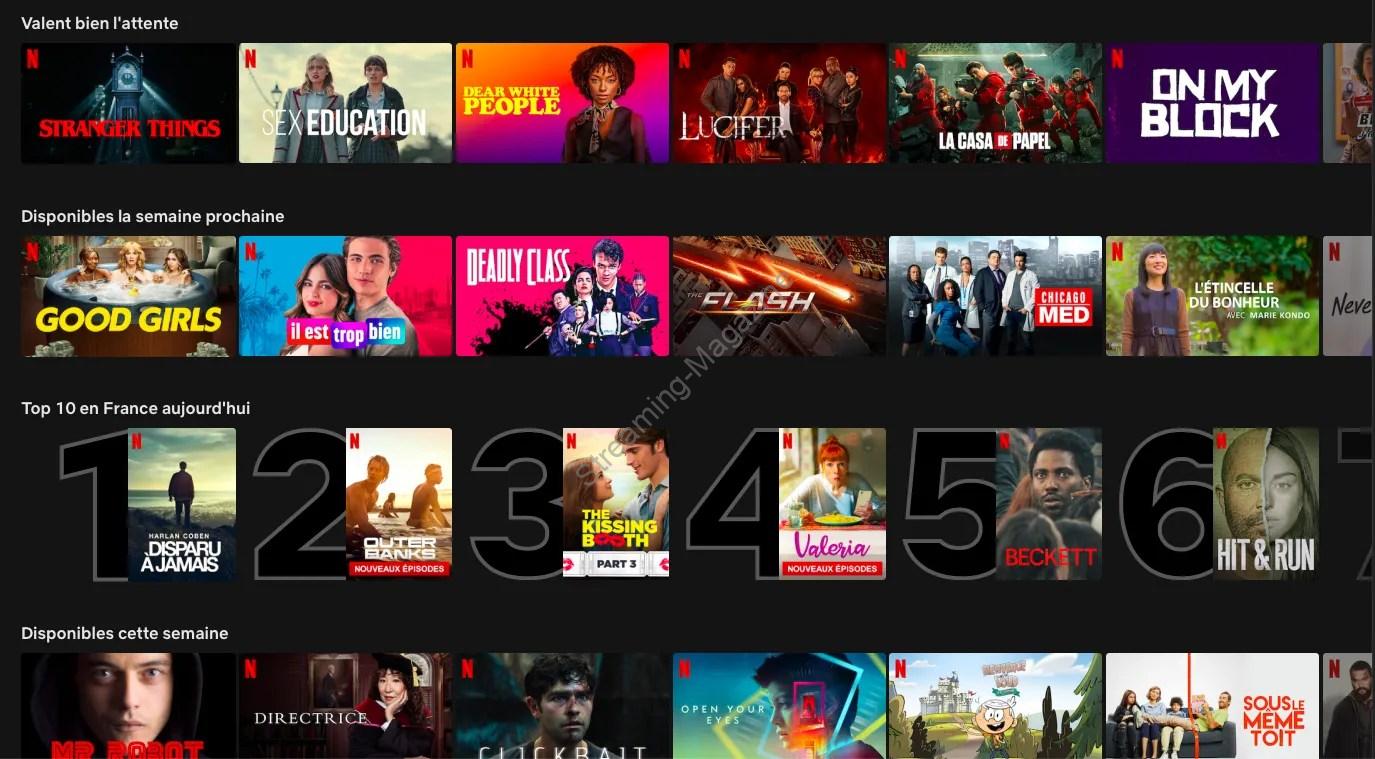 Calendrier des séries Netflix à venir en France